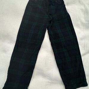 J. Crew Black and Green Plaid Pants